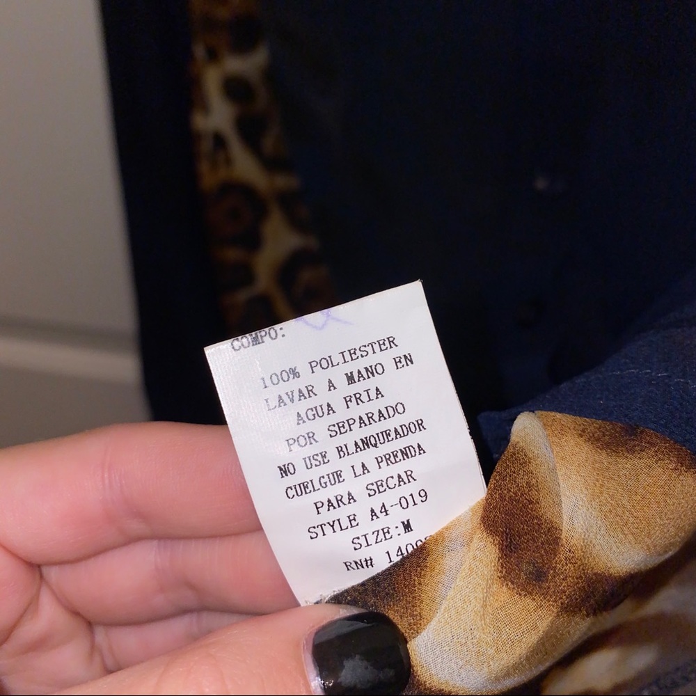 Verty Leopard Sheer Button Down - Picture 3 of 4